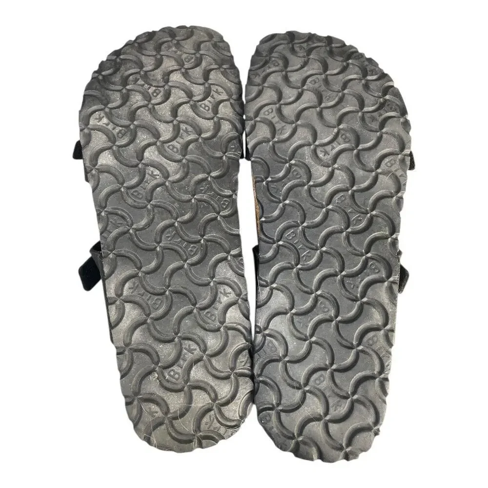 Birki’s By Birkenstock Women’s Tahiti Black Leather Double Strap Sandals Size-8 - Picture 7 of 10